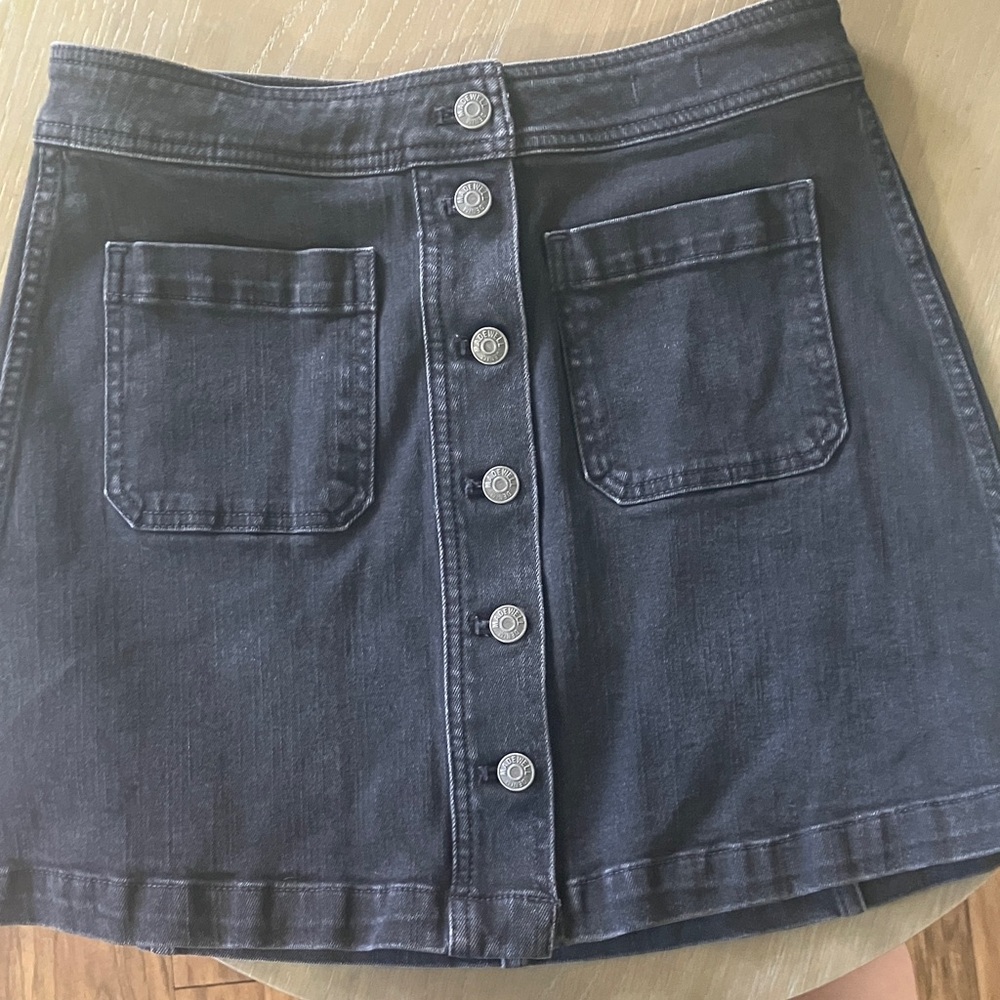 Madewell Dark Denim Button-Down Skirt